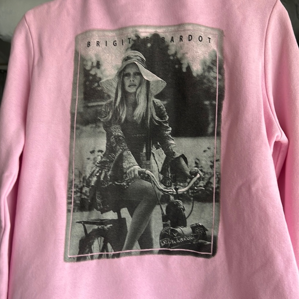 Brigitte Bardot cotton light pink full zip hoodie